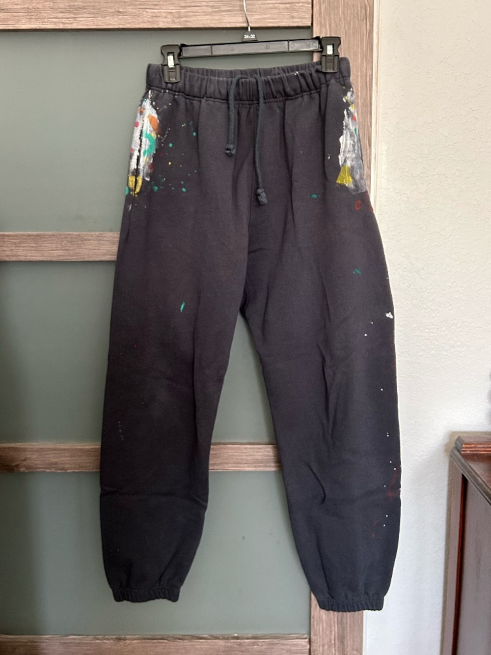 MNML | Navy Paint Splatter Joggers- Size M